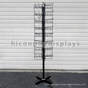 8 Tiered 96 Prongs 65 Long Floorstanding Rotating Metal Candy Bag Wholesale Hanging Display Racks